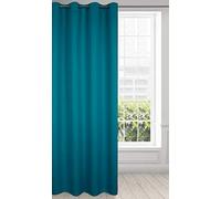 Eurofirany Logan Rideau Occultant Extra Long-1 Unité, Oeillets, Blocage de la Lumière, Assombrissement de la pièce, Chambre à Coucher, Salon, Polyester, Vert Océan, 135x250 cm