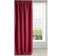 Eurofirany Logan Rideau Occultant Extra Long - 1 Unité, Passe-Tringle, Galon Fronceur, Blocage de la Lumière, Assombrissement de la pièce, Chambre à Coucher, Salon, 135x270 cm, Rouge