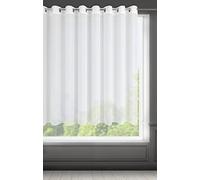 Eurofirany Lucy Rideau en Voile, Rideau Transparent avec Oeillets - 1 unité, Chambre, Salon, Cuisine, 300x160 cm, Blanc