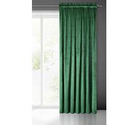 Eurofirany Pierre Rideau en Velours avec Galon Fronceur - 1 pièce. Rideau Occultant Thermiques, Rideau Opaque pour Chambre Salon Salle à Manger, Densité 215 g/m², 140x300 cm, Vert Foncé