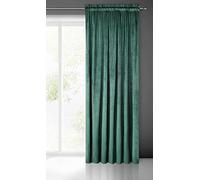 Eurofirany Pierre Rideau en Velours Avec Galon Fronceur - Occultant Thermique, Opaque pour Chambre Salon Salle à Manger, Densité 215 g/m², 140x300 cm, Turquoise Foncé