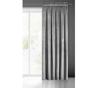 Eurofirany Pierre Rideau en Velours Avec Galon Fronceur - Occultant Thermique, Opaque pour Chambre Salon Salle à Manger, Densité 215 g/m², 140x300 cm, Gris