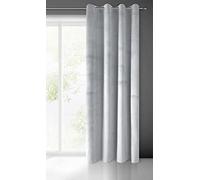 Eurofirany PIERRE Rideau en velours avec œillets - 1 pièce - Velours uni - 200 g/m² - Pour salon, chambre à coucher - 140 x 250 cm - Gris clair