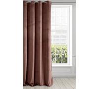 Eurofirany PIERRE Rideau en velours avec œillets - 1 pièce - Velours uni - 200 g/m² - Rideau en velours pour salon, chambre à coucher, 140 x 250 cm, rose foncé