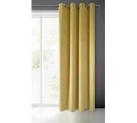 Eurofirany Pierre Rideau en Velours avec Oeillets - 1 pièce. Rideau Occultant Thermiques, Rideau Opaque pour Chambre Salon Salle à Manger, Densité 215 g/m², 140x250 cm, Moutarde