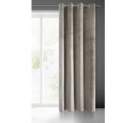 Eurofirany Pierre Rideau en Velours avec Oeillets - 1 pièce. Rideau Occultant Thermiques, Rideau Opaque pour Chambre Salon Salle à Manger, Densité 215 g/m², 140x250 cm, Beige Foncé