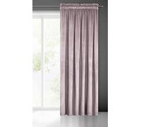 Eurofirany Pierre Rideau en Velours Occultant Thermique - Opaque Avec Galon Fronceur pour Chambre, Salon, Salle à Manger - Densité 215 g/m², 140x300 cm, Poudre