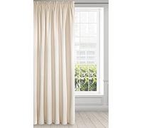 Eurofirany RIA Rideau Velours Doux à Galon Fronceur, 1 Pièce, Occultant Thermique pour Salon et Chambre, 140x270cm (L x H), Beige Clair