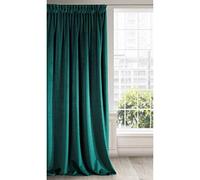 Eurofirany RIA Rideau Velours Doux à Galon Fronceur, 1 Pièce, Occultant Thermique pour Salon et Chambre, 140x270cm (L x H), Turquoise Foncé