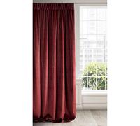 Eurofirany RIA Rideau Velours Doux à Galon Fronceur, 1 Pièce, Occultant Thermique pour Salon et Chambre, 140x270cm (L x H), Bordeaux Foncé