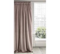 Eurofirany RIA Rideau Velours Doux à Galon Fronceur, 1 Pièce, Occultant Thermique pour Salon et Chambre, 140x270cm (L x H), Poudre