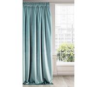 Eurofirany RIA Rideau Velours Doux à Galon Fronceur, 1 Pièce, Occultant Thermique pour Salon et Chambre, 140x270cm (L x H), Vert Océan