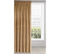Eurofirany RIA Rideau Velours Doux à Galon Fronceur, 1 Pièce, Occultant Thermique pour Salon et Chambre, 140x270cm (L x H), Jaune Miel