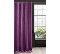 Eurofirany RIA Rideau Velours Doux avec Œillets, 1 Pièce, Occultant Thermique pour Salon et Chambre, 140x250 cm (L x H), Mauve Foncé