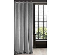 Eurofirany RIA Rideau Velours Doux avec Œillets, 1 Pièce, Occultant Thermique pour Salon et Chambre, 140x250 cm (L x H), Gris Acier