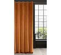 Eurofirany RIA Rideau Velours Doux avec Œillets, 1 Pièce, Occultant Thermique pour Salon et Chambre, 140x250 cm (L x H), Brun Roux
