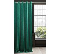 Eurofirany RIA Rideau Velours Doux avec Œillets, 1 Pièce, Occultant Thermique pour Salon et Chambre, 140x250 cm (L x H), Vert Foncé