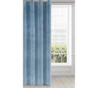 Eurofirany RIA Rideau Velours Doux avec Œillets, 1 Pièce, Occultant Thermique pour Salon et Chambre, 140x250 cm (L x H), Bleu