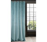 Eurofirany RIA Rideau Velours Doux avec Œillets, 1 Pièce, Occultant Thermique pour Salon et Chambre, 140x250 cm (L x H), Vert Océan