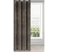 Eurofirany RIA Rideau Velours Doux avec Œillets, 1 Pièce, Occultant Thermique pour Salon et Chambre, 140x250 cm (L x H), Graphite