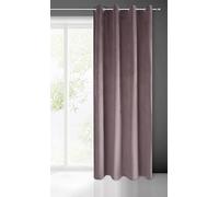 Eurofirany Rideau à œillets en velours Pierre - salon, chambre à coucher, œillets en métal modernes et classiques, 1ère pièce, 215 g/m², rose clair, 140 x 250 cm