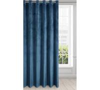 Eurofirany Rideau en Velours avec Oeillets - 1 Panneau, Traitement de Fenêtre Occultant, Rideaux pour Chambre, Cuisine, Salon, Super Doux, 215x270 cm, Bleu Foncé