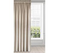 Eurofirany Rideau en Velours avec Ruban Fronceur - 1 Panneau, Traitement de Fenêtre Occultant, Rideaux pour Chambre, Cuisine, Salon, Super Doux, 140x270 cm, Beige