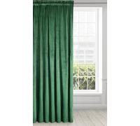Eurofirany Rideau en Velours avec Ruban Fronceur - 1 Panneau, Traitement de Fenêtre Occultant, Rideaux pour Chambre, Cuisine, Salon, Super Doux, 140x270 cm, Vert