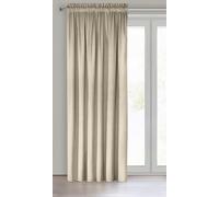 Eurofirany Rideau en Velours avec Ruban Fronceur - 1 Panneau, Traitement de Fenêtre Occultant, Rideaux pour Chambre, Cuisine, Salon, Super Doux, 140x270 cm, Beige Clair