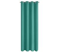 Eurofirany Rideaux occultants Lisses à 8 œillets - Modernes et Simples - pour Chambre à Coucher, Chambre d'enfant, Salon - Turquoise - 135 x 250 cm