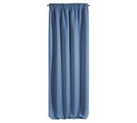 Eurofirany Rideaux occultants Lisses avec Galon fronceur Doux - Modernes et Simples - pour Chambre à Coucher, Chambre d'enfant, Salon - Bleu Marine - 135 x 270 cm