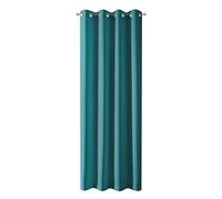 Eurofirany Rideaux occultants Lisses avec Galon fronceur Doux - Modernes et Simples - pour Chambre à Coucher, Chambre d'enfant, Salon - Bleu pétrole - 135 x 250 cm