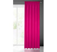 Eurofirany Rita Rideau Long de Couleur Unie - 1 Unité, Galon Fronceur, Rideaux Modernes pour Chambre, Salon, Salle à Manger, 140x270 cm, Amarante