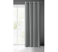Eurofirany Rita Rideau Long de Couleur Unie - 1 Unité, Œillets, Rideaux Modernes pour Chambre, Salon, Salle à Manger, 140x250 cm, Argenté