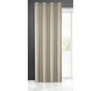 Eurofirany Rita Rideau Long de Couleur Unie - 1 Unité, Œillets, Rideaux Modernes pour Chambre, Salon, Salle à Manger, 140x250 cm, Cappuccino
