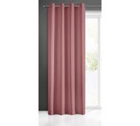 Eurofirany Rita Rideau Long de Couleur Unie - 1 Unité, Œillets, Rideaux Modernes pour Chambre, Salon, Salle à Manger, 140x250 cm, Rose Foncé