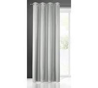 Eurofirany Rita Rideau Long de Couleur Unie - 1 Unité, Œillets, Rideaux Modernes pour Chambre, Salon, Salle à Manger, 140x250 cm, Gris Acier