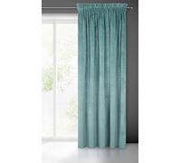 Eurofirany Villa Rideau en Velours Doux avec Galon Fronceur-1 pièce élégant de qualité supérieure pour Chambre à Coucher, Salon, Velvet, Polyester, Vert Océan, 140x270 cm