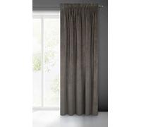 Eurofirany Villa Rideau en Velours Doux avec Galon Fronceur-1 pièce élégant de qualité supérieure pour Chambre à Coucher, Salon, Velvet, Polyester, Graphite, 140x270 cm
