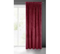 Eurofirany Villa Rideau en Velours Doux avec Galon Fronceur-1 pièce élégant de qualité supérieure pour Chambre à Coucher, Salon, Velvet, Polyester, Bordeaux, 140x270 cm