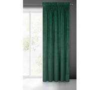 Eurofirany Villa Rideau en Velours Doux avec Galon Fronceur-1 pièce élégant de qualité supérieure pour Chambre à Coucher, Salon, Velvet, Polyester, Vert Foncé, 140x270 cm