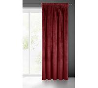 Eurofirany Villa Rideau en Velours Doux avec Galon Fronceur-1 pièce élégant de qualité supérieure pour Chambre à Coucher, Salon, Velvet, Polyester, Bordeaux Foncé, 140x270 cm