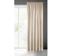 Eurofirany Villa Rideau en Velours Doux avec Galon Fronceur-1 pièce élégant de qualité supérieure pour Chambre à Coucher, Salon, Velvet, Polyester, Beige, 140x270 cm