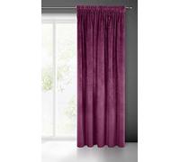 Eurofirany Villa Rideau en Velours Doux avec Galon Fronceur-1 pièce élégant de qualité supérieure pour Chambre à Coucher, Salon, Velvet, Polyester, Mauve Foncé, 140x270 cm