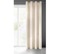 Eurofirany Villa Rideau en Velours Doux avec Oeillets-1 pièce élégant de qualité supérieure pour Chambre à Coucher, Salon, Velvet, Beige Clair, 140x250 cm