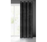 Eurofirany Villa Rideau en Velours Doux avec Oeillets-1 pièce élégant de qualité supérieure pour Chambre à Coucher, Salon, Velvet, Polyester, Noir, 140x250 cm