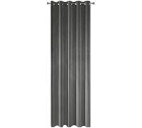 Eurofirany Villa Rideau en Velours Doux avec Oeillets-1 pièce élégant de qualité supérieure pour Chambre à Coucher, Salon, Velvet, Daim, Grafitgrau, 140x250 cm