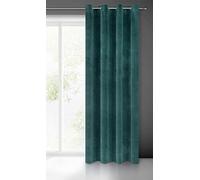 Eurofirany Villa Rideau en Velours Doux avec Oeillets-1 pièce élégant de qualité supérieure pour Chambre à Coucher, Salon, Velvet, Polyester, Turquoise Foncé, 140x250 cm