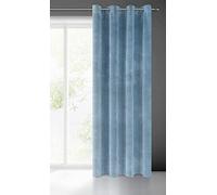 Eurofirany Villa Rideau en Velours Doux avec Oeillets-1 pièce élégant de qualité supérieure pour Chambre à Coucher, Salon, Velvet, Bleu, 140x250 cm