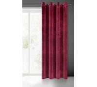 Eurofirany Villa Rideau en Velours Doux avec Oeillets-1 pièce élégant de qualité supérieure pour Chambre à Coucher, Salon, Velvet, Polyester, Bordeaux, 140x250 cm